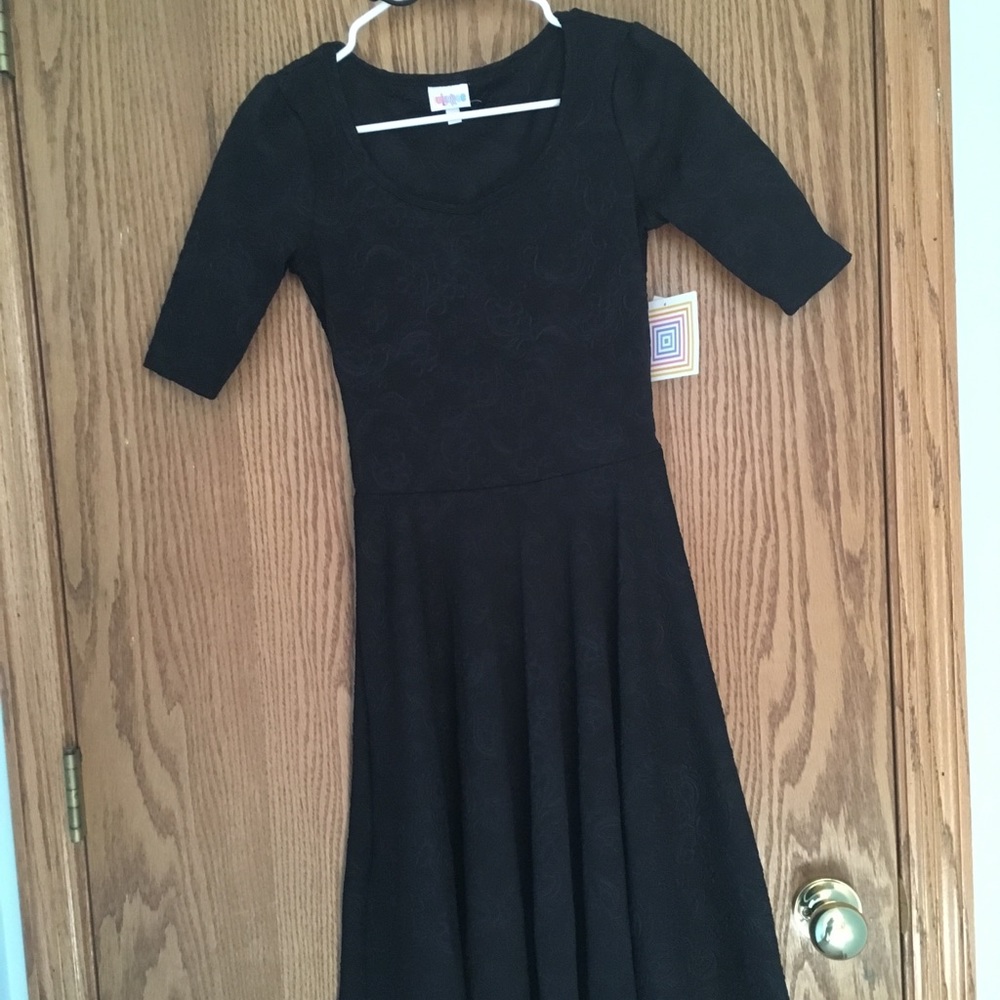 LulaRoe Black Textured Nicole Dress